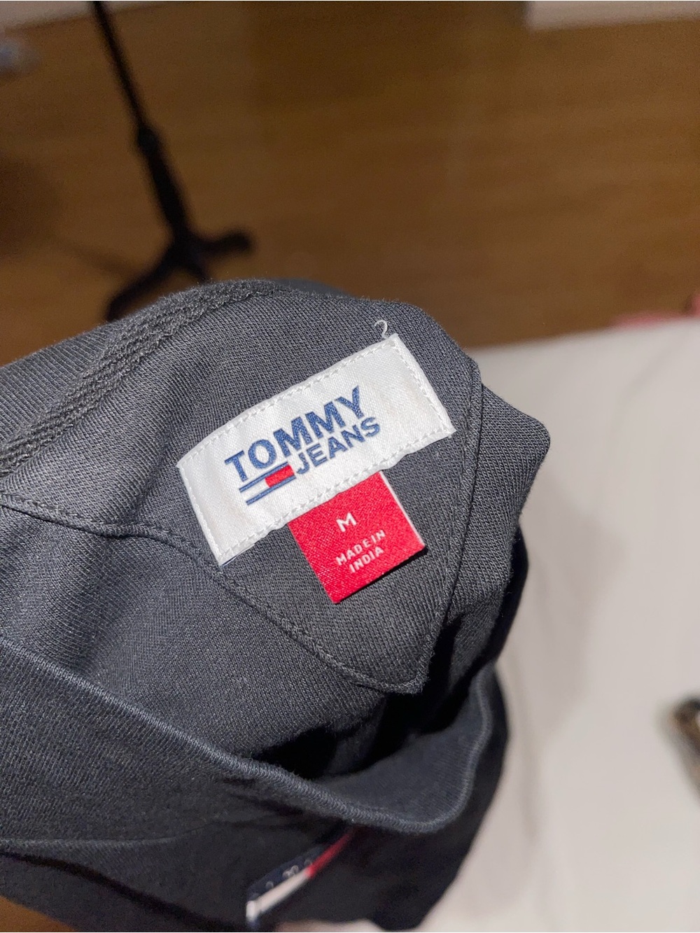 Tommy Hilfiger Black Long-Sleeve Top with Logo Patch